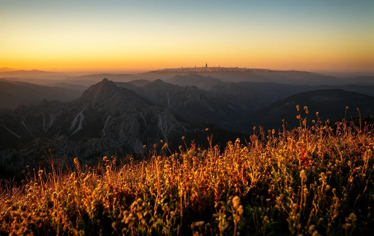 Paisaje de la Sierra de Guadarrama al amanecer